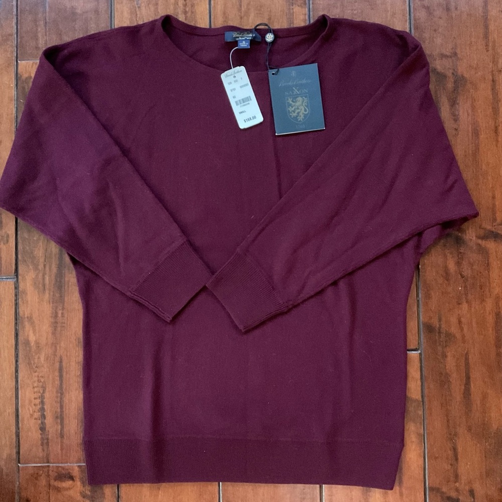 Brooks Brothers Burgundy Crew Neck Sweater